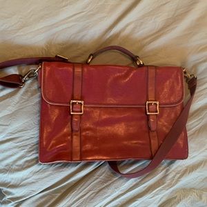 Vintage Fossil Leather Laptop Bag